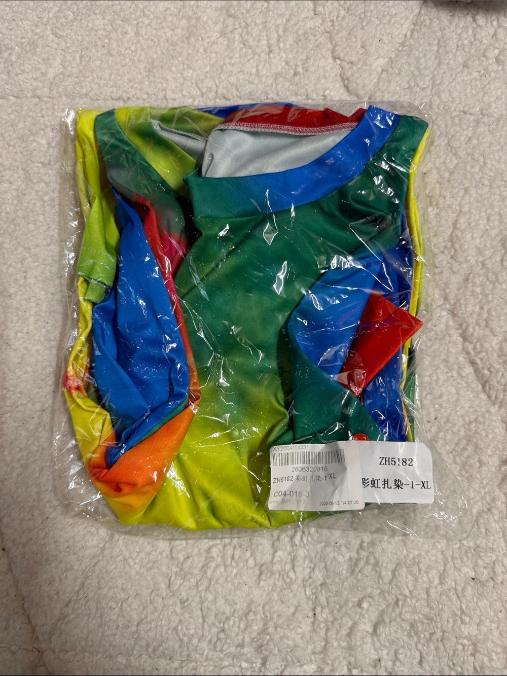 Colorful Rainbow Tie-Dye Athletic Top and shorts